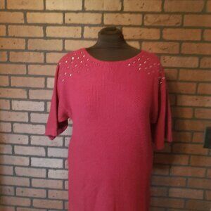 Style & Co Short Sleeve Sweater with Studs